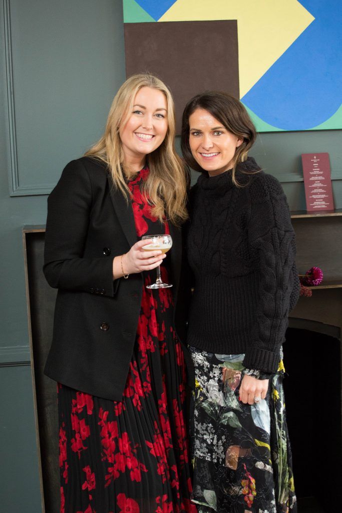 Naomi Tierney and Maeve O'Higgins as luxury brand Marram Co launch in The Marvel Room in Brown Thomas with an intimate lunch at Roberta's to celebrate. Photo: Richie Stokes