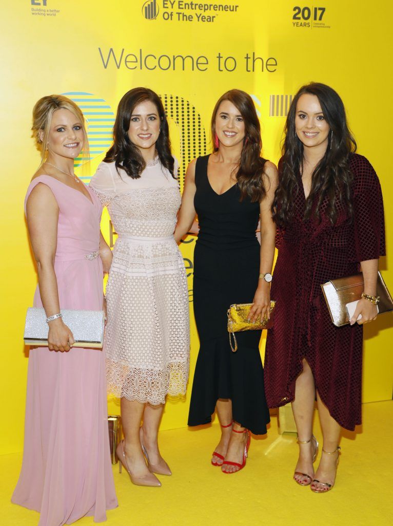 Emer Gallagher, Anne O'Reilly, Brid Heffernan and Andrea Byrne at the EY Entrepreneur Of The Year Awards 2017 which took place in Citywest. Photo: Kieran Harnett