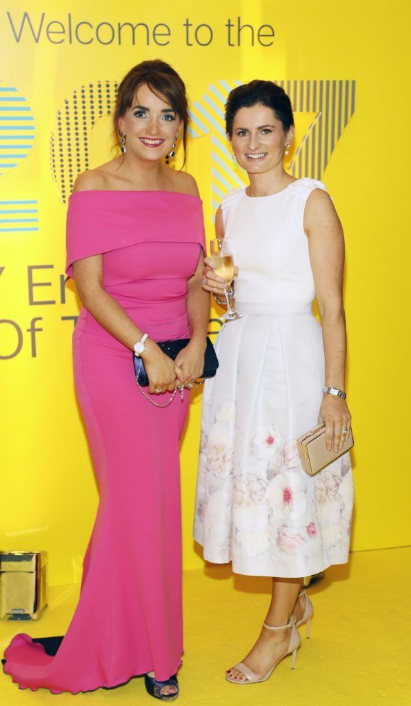 Nuala McAnespie and Deirdre McCarthy at the EY Entrepreneur Of The Year Awards 2017 which took place in Citywest. Photo: Kieran Harnett