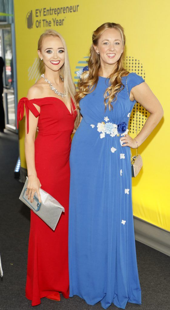 Lauren McGrath and Clodagh Ford at the EY Entrepreneur Of The Year Awards 2017 which took place in Citywest. Photo: Kieran Harnett