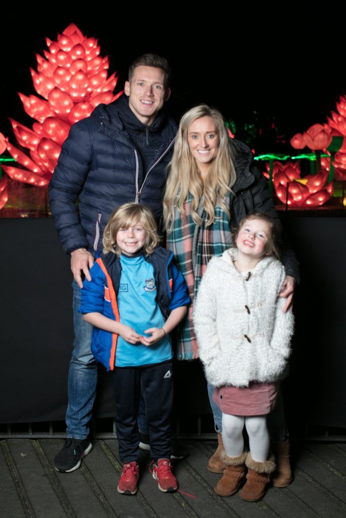 Paul Flynn, Fiona Hudson with Caolan Daly and Evie Connelly at the opening of Wildlights at Dublin Zoo on 1st November 2017. Photo: Patrick Bolger
