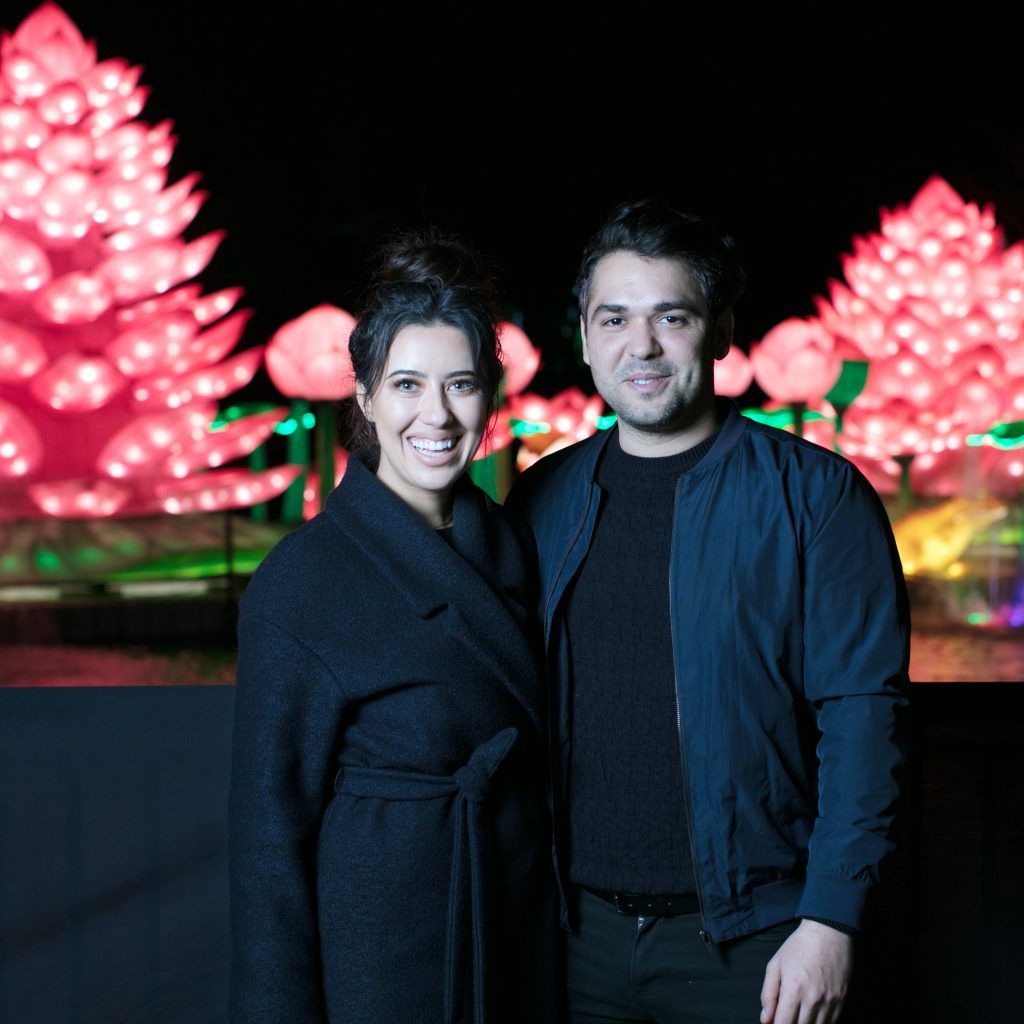 Lottie Ryan and Fabio Aprile at the opening of Wildlights at Dublin Zoo on 1st November 2017. Photo: Patrick Bolger