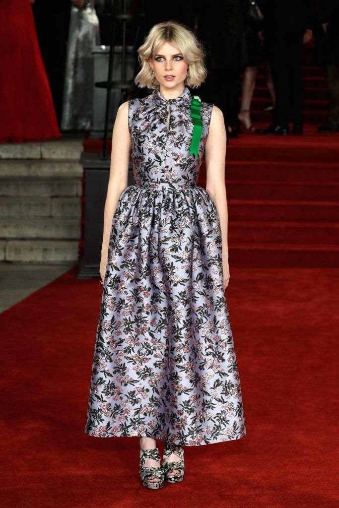 Lucy Boynton attends the 'Murder On The Orient Express' World Premiere at Royal Albert Hall on November 2, 2017 in London, England.  (Photo by John Phillips/Getty Images)