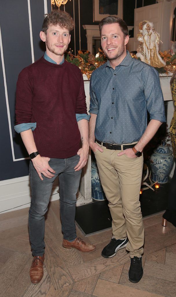 Alex Kennedy and Alain Fennessy at the Lidl Deluxe Christmas 2017 Showcase at 25 Fitzwilliam Place, Dublin. Photo: Brian McEvoy