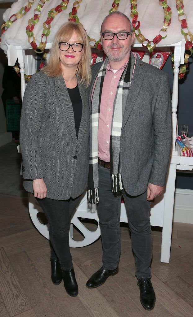 Philippa Gee and Stephen Meyler at the Lidl Deluxe Christmas 2017 Showcase at 25 Fitzwilliam Place, Dublin. Photo: Brian McEvoy