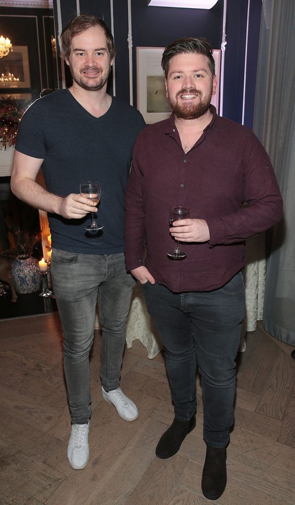 Cormack Moore and  Thomas Crosse at the Lidl Deluxe Christmas 2017 Showcase at 25 Fitzwilliam Place, Dublin. Photo: Brian McEvoy