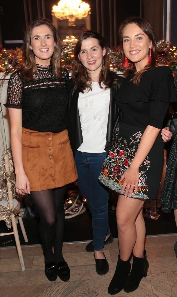 Emma Fox, Catherine O Connell and Aisling O Brien at the Lidl Deluxe Christmas 2017 Showcase at 25 Fitzwilliam Place, Dublin. Photo: Brian McEvoy
