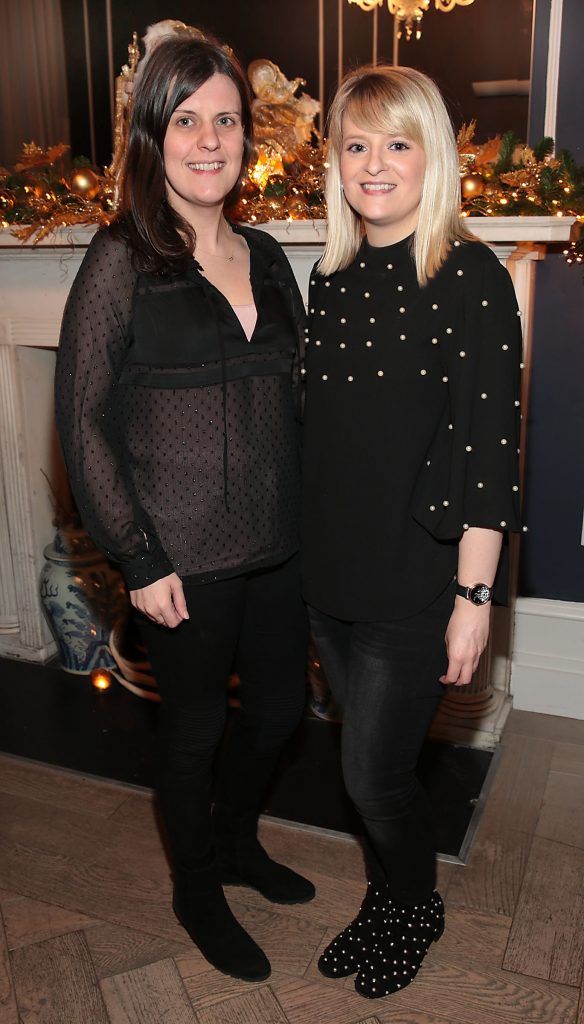 Leah McDonald and Aisling Scally at the Lidl Deluxe Christmas 2017 Showcase at 25 Fitzwilliam Place, Dublin. Photo: Brian McEvoy