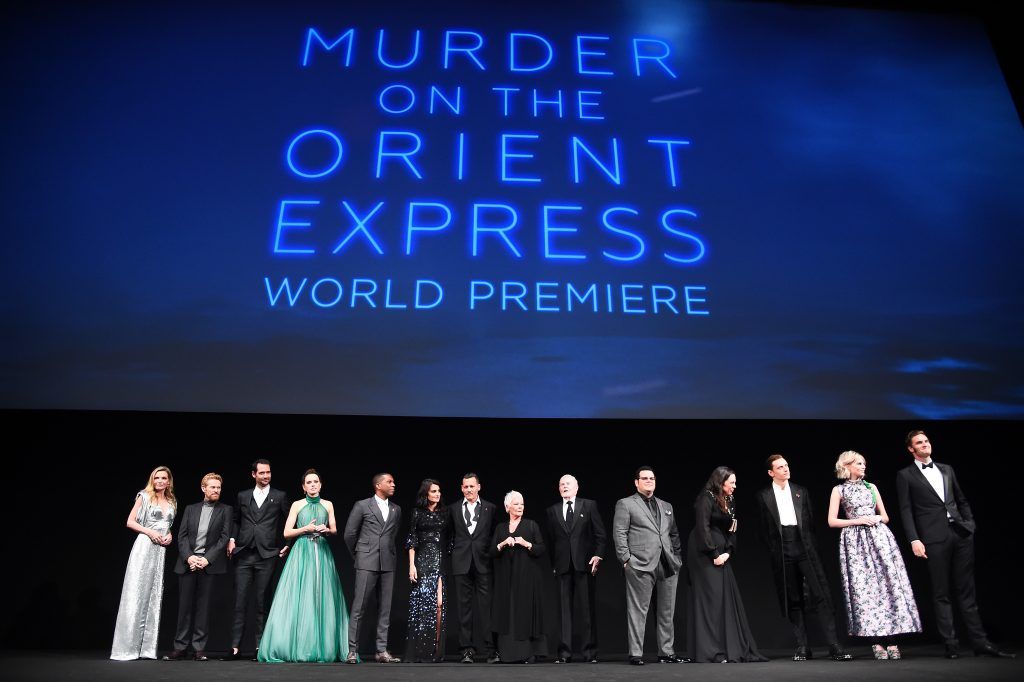 The cast take a bow on stage at the 'Murder On The Orient Express' World Premiere held at Royal Albert Hall on November 2, 2017 in London, England.  (Photo by Eamonn M. McCormack/Eamonn M. McCormack/Getty Images/for 21st Century Fox)