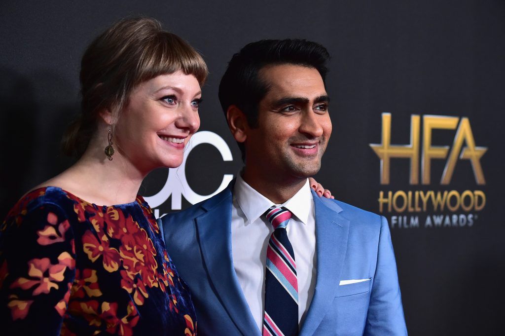 Honoree Kumail Nanjiani (R) and writer Emily V. Gordon attend the 21st Annual Hollywood Film Awards at The Beverly Hilton Hotel on November 5, 2017 in Beverly Hills, California.  (Photo by Frazer Harrison/Getty Images for HFA)