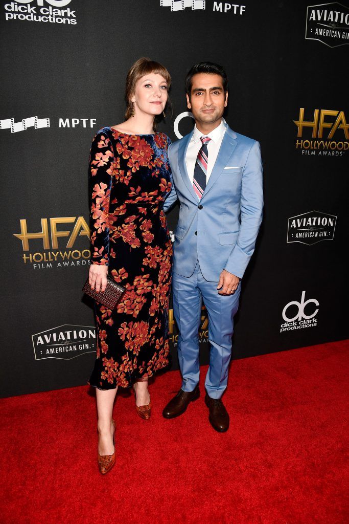 Honoree Kumail Nanjiani (R) and writer Emily V. Gordon attend the 21st Annual Hollywood Film Awards at The Beverly Hilton Hotel on November 5, 2017 in Beverly Hills, California.  (Photo by Frazer Harrison/Getty Images for HFA)