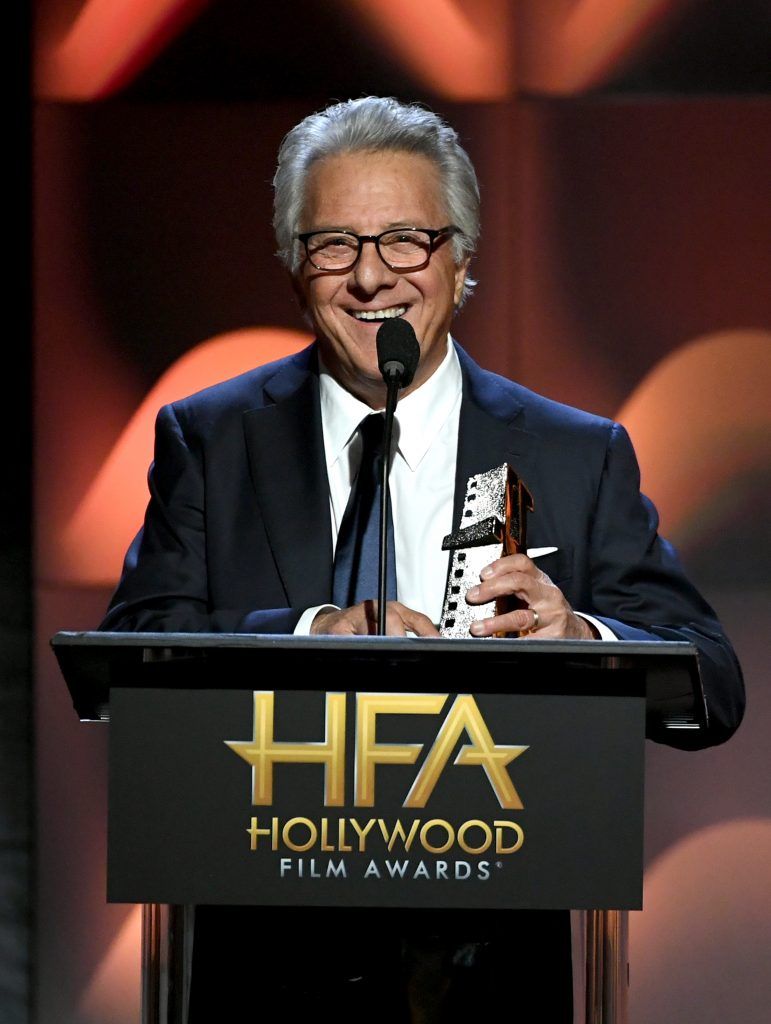 Actor Dustin Hoffman speaks onstage during the 21st Annual Hollywood Film Awards at The Beverly Hilton Hotel on November 5, 2017 in Beverly Hills, California.  (Photo by Kevin Winter/Getty Images)