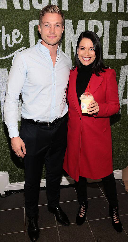 Will Matthews and Michele McGrath at the launch of the National Dairy Council's Complete Natural Pop up Dairy Cafe on South William Street, Dublin. Photo: Brian McEvoy