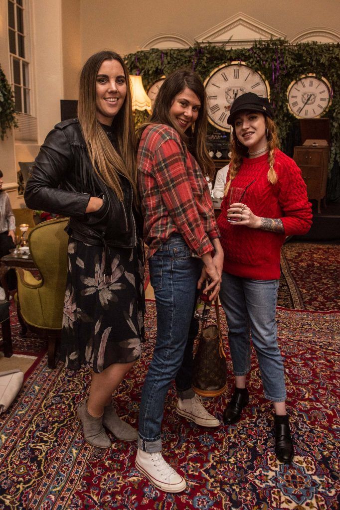 Sarah Hanrahan, Sophie DeVere & Leanne Woodfull at the exclusive launch of Hendrick's 'The Illustrious Manor of Eminence' at Tailor's Hall, Back Lane, Dublin 8. Photo: RuthlessImagery