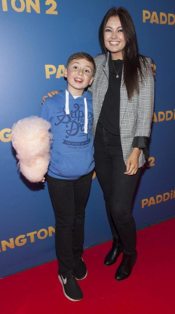 Ben Guerin (age9)  and Stephanie Whisker pictured at the Paddington 2 premiere in Odeon Point Square, Dublin. Photo: Patrick O'Leary