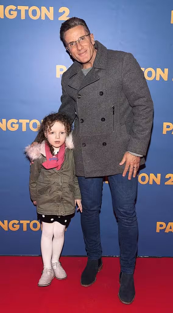 Paul Byrne and daughter Regan Byrne pictured at the Paddington 2 premiere in Odeon Point Square, Dublin. Photo: Patrick O'Leary