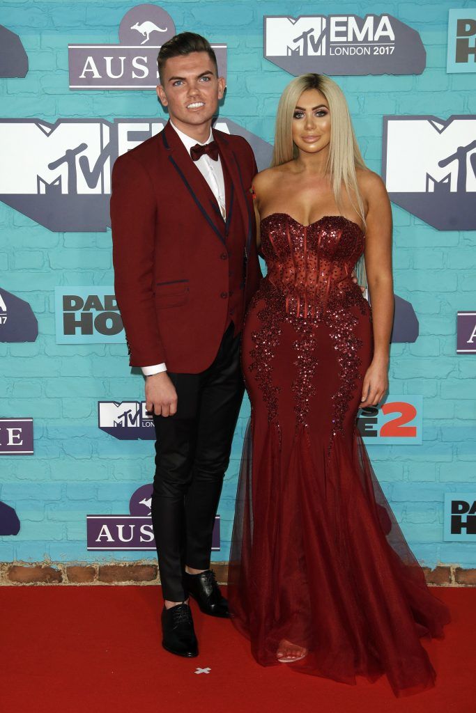 Sam Gowland (L) and Chloe Ferry (R) attend the MTV EMAs 2017 held at The SSE Arena, Wembley on November 12, 2017 in London, England.  (Photo by Andreas Rentz/Getty Images for MTV)