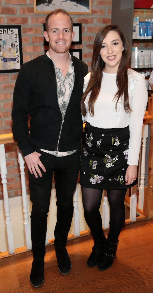 Brendan O Loughlin and Erin Healy pictured at the Kiehl's Christmas celebration at the Kiehl's boutique on Wicklow Street, Dublin. Photo: Brian McEvoy