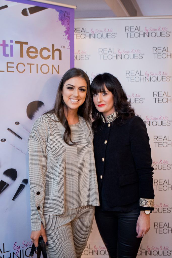Chloe Ennis and Jenni Fenlon at the official launch of Real Techniques new MultiTech Collection at BOA Urban Eatery in Wexford Town. 