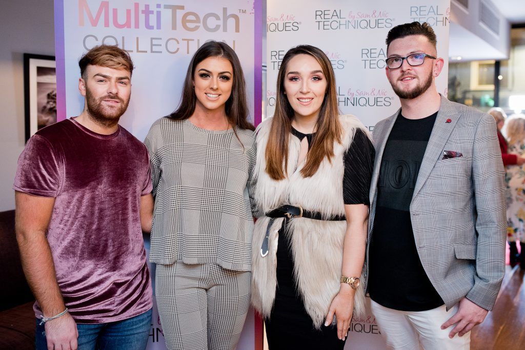 Gary Kehoe, Chloe Ennis, Denise Brophy and Dean Kenny at the official launch of Real Techniques new MultiTech Collection at BOA Urban Eatery in Wexford Town. 
