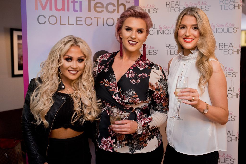 Jade Mullett, Michelle Fox and Ruth Bergin at the official launch of Real Techniques new MultiTech Collection at BOA Urban Eatery in Wexford Town. 