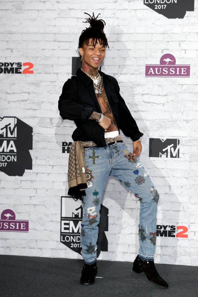Hip-Hop artist Swae Lee poses in the Winners Room during the MTV EMAs 2017 held at The SSE Arena, Wembley on November 12, 2017 in London, England.  (Photo by John Phillips/Getty Images for MTV)