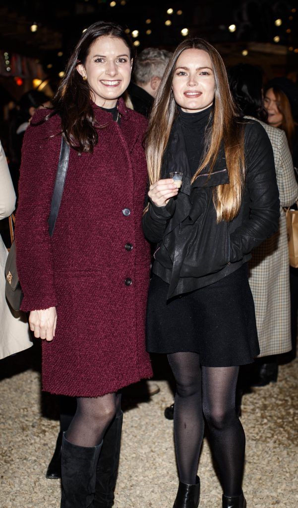 Ruth Noble and Eva Maguire pictured on the opening night of Baileys Treatyard. Baileys is partnering with Dublin's Eatyard to create a deliciously indulgent experience, taking place until Sunday 12 November 2017. Picture: Andres Poveda