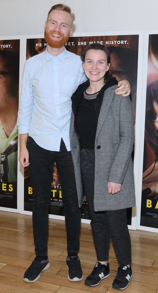 Dave Murphy and Paula Connolly at the special preview screening of Battle of the Sexes at the Lighthouse Cinema, Dublin. Photo: Brian McEvoy Photography