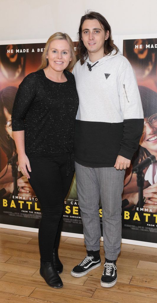 Catriona O'Connor and Thomas Mullen at the special preview screening of Battle of the Sexes at the Lighthouse Cinema, Dublin. Photo: Brian McEvoy Photography