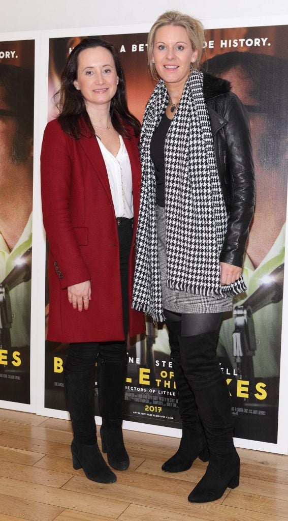 Olivia Naughton and Suzie McGinley at the special preview screening of Battle of the Sexes at the Lighthouse Cinema, Dublin. Photo: Brian McEvoy Photography