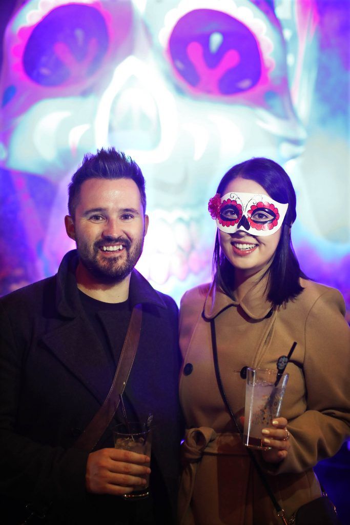 Andy Kavanagh and Laura O’Shea enjoying the festivities at Jose Cuervo Day of the Dead Secret Party in Dublin. Photo: Julien Behal