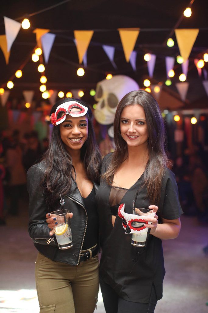 Serena Huggard and Anna Conaty enjoying the festivities at Jose Cuervo Day of the Dead Secret Party in Dublin. Photo: Julien Behal