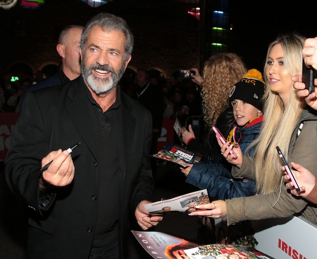 Mel Gibson  at the Irish premiere screening of Daddy's Home 2 at The Odeon Cinema in Point Square, Dublin. Photo: Brian McEvoy