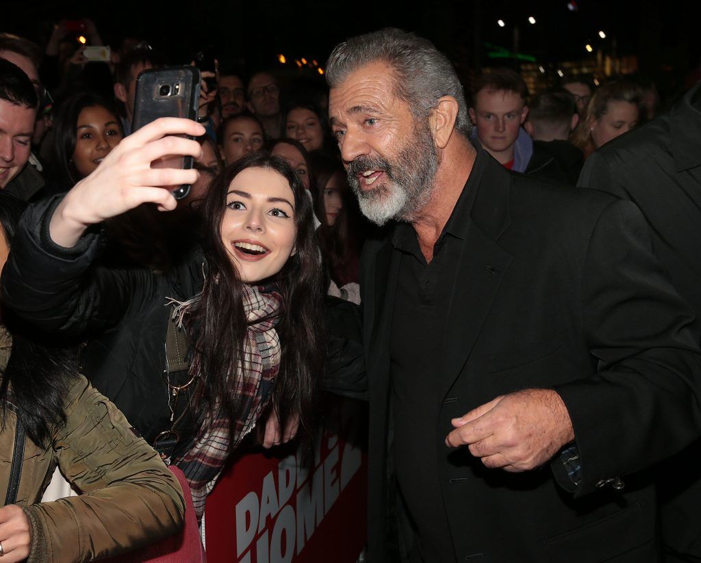 Mel,Gibson meets fans at the Irish premiere screening of Daddy's Home 2 at The Odeon Cinema in Point Square, Dublin. Photo: Brian McEvoy