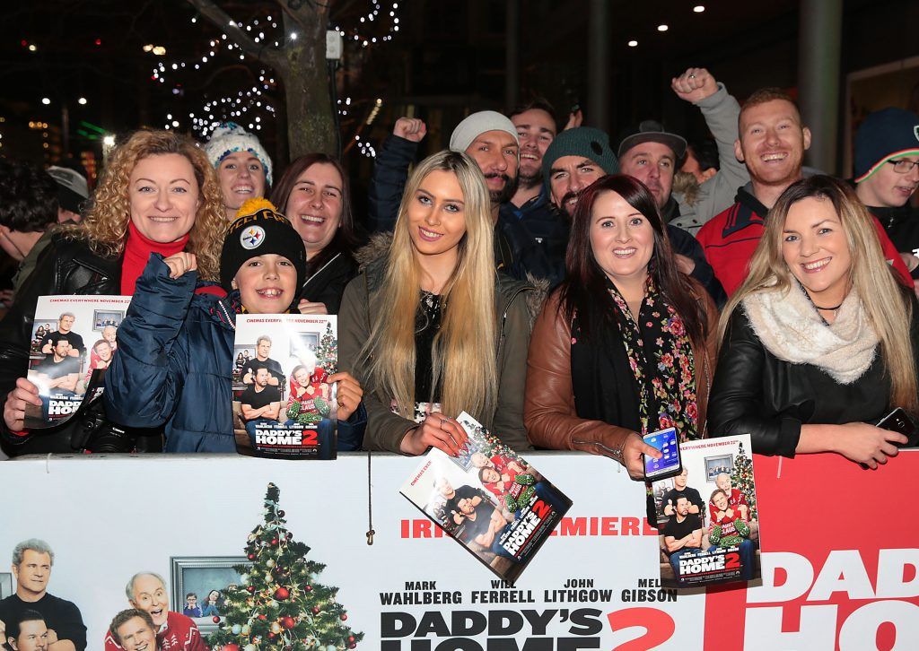 Fans at the Irish premiere screening of Daddy's Home 2 at The Odeon Cinema in Point Square, Dublin. Photo: Brian McEvoy