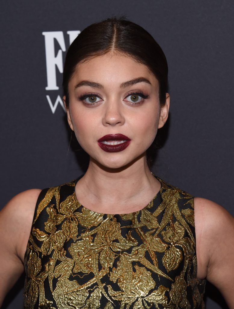 Actress Sarah Hyland attends the Hollywood Foreign Press Association (HFPA) and InStyle celebration of the 75th Annual Golden Globe Awards season at Catch LA in  West Hollywood, on November 15, 2017.   (Photo by CHRIS DELMAS/AFP/Getty Images)