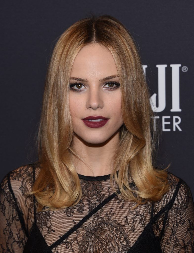 Actress Halston Sage attends the Hollywood Foreign Press Association (HFPA) and InStyle celebration of the 75th Annual Golden Globe Awards season at Catch LA in  West Hollywood, on November 15, 2017. (Photo by CHRIS DELMAS/AFP/Getty Images)