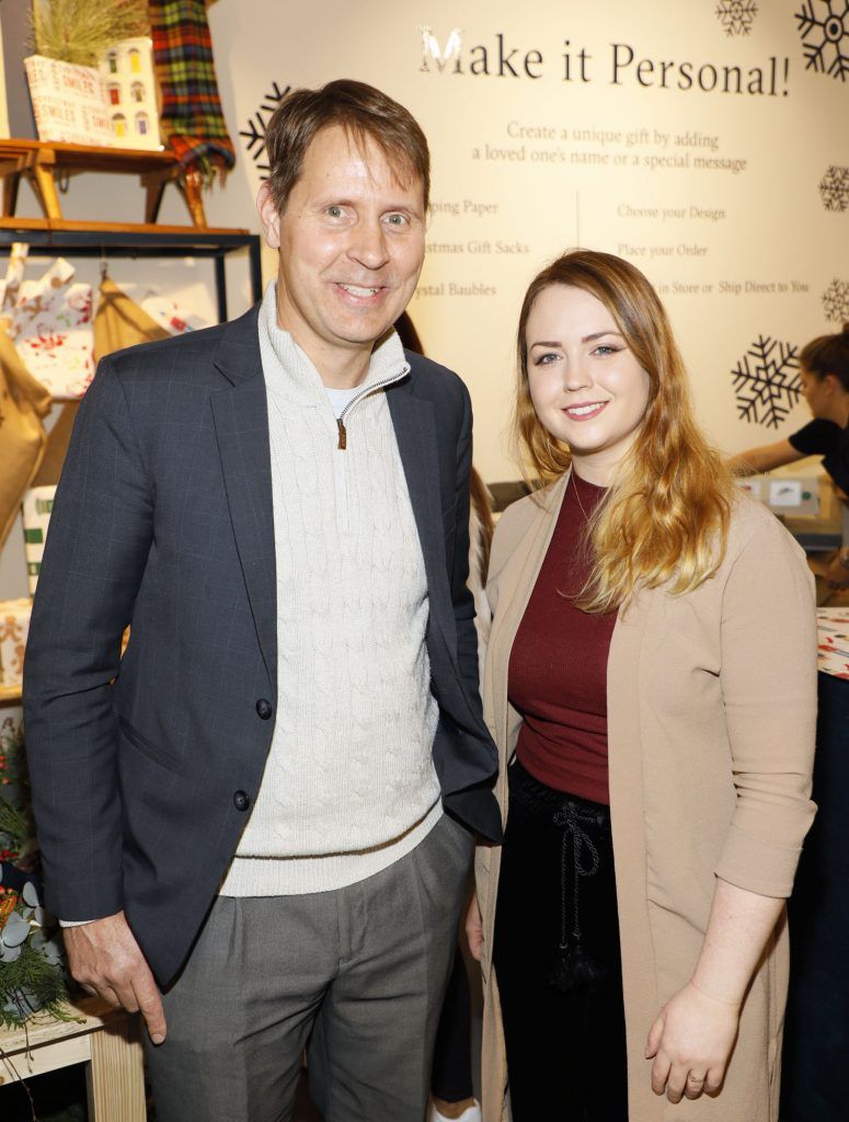 Jeremy Smith and Niamh Campbell pictured experiencing the wonders of Christmas at Kildare Village’s festive Christmas Collective boutique-photo Kieran Harnett