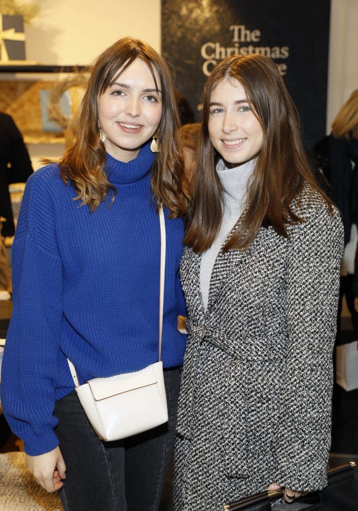 Nicole Thomsen and Siomha Connolly pictured experiencing the wonders of Christmas at Kildare Village’s festive Christmas Collective boutique-photo Kieran Harnett