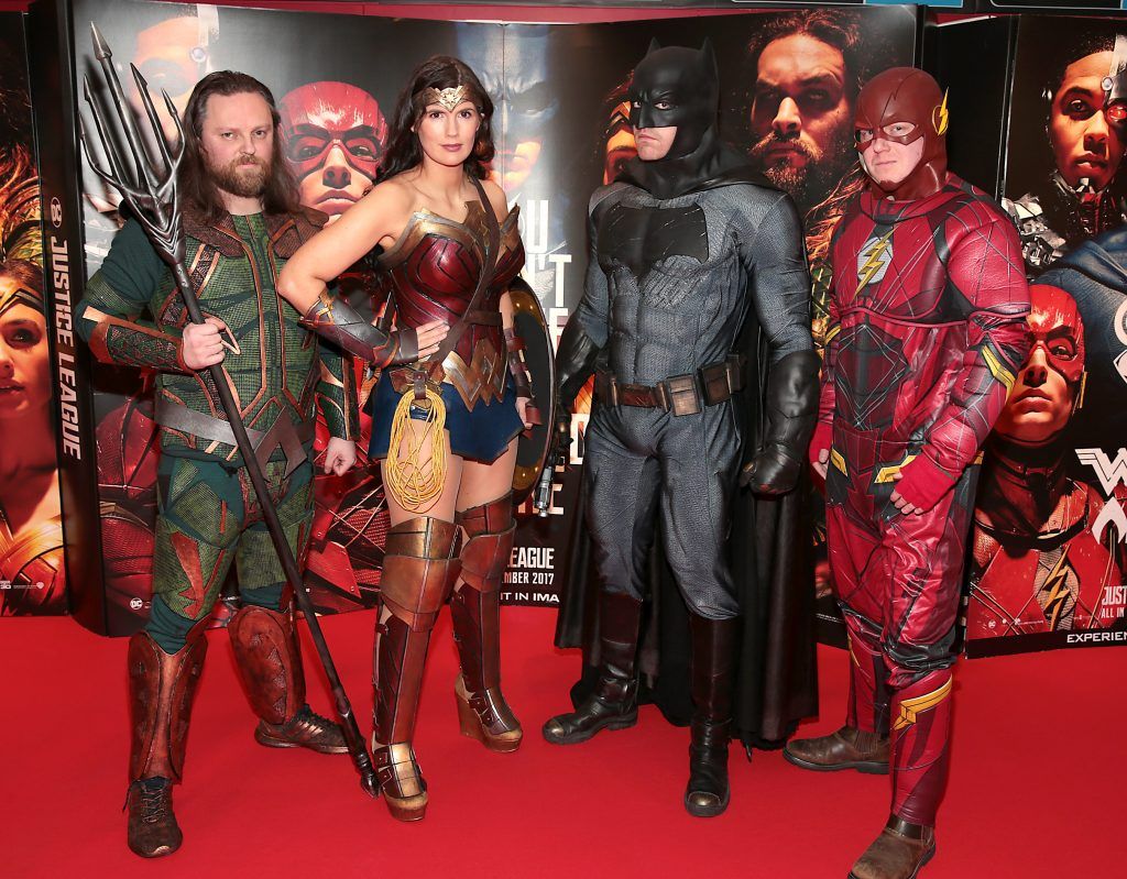 Jason Flood, Tara Moore, Alan Fay and Anthony O Brien at the special preview screening of Justice League at Cineworld IMAX, Dublin. Photo: Brian McEvoy