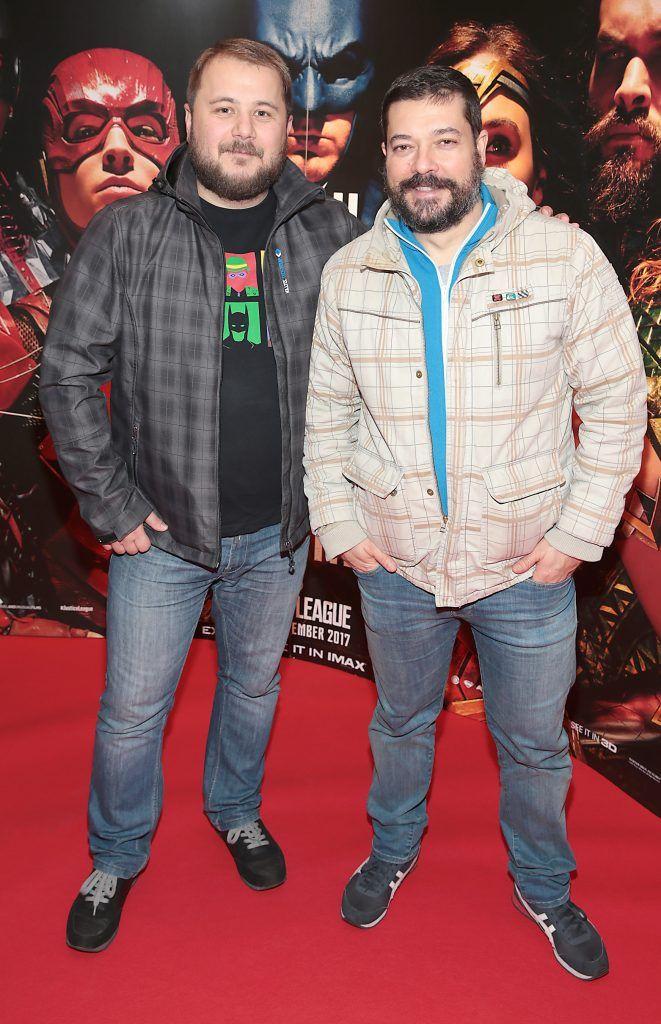 Joseph Certau and Daniel Heras at the special preview screening of Justice League at Cineworld IMAX, Dublin. Photo: Brian McEvoy