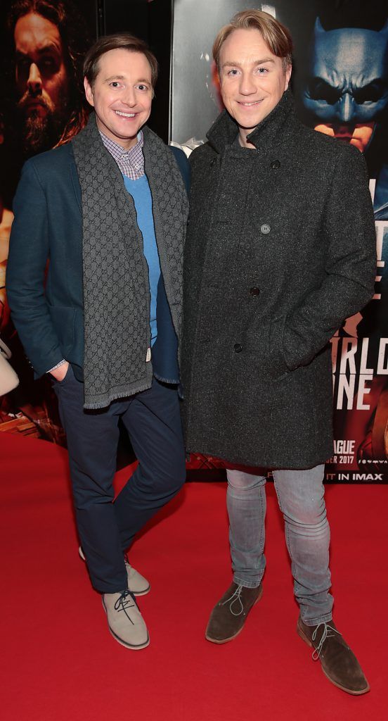 Norman Pratt and Shane Morgan at the special preview screening of Justice League at Cineworld IMAX, Dublin. Photo: Brian McEvoy