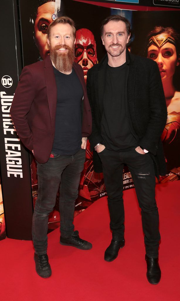 Niall Kealy and Fergus Kealy at the special preview screening of Justice League at Cineworld IMAX, Dublin. Photo: Brian McEvoy