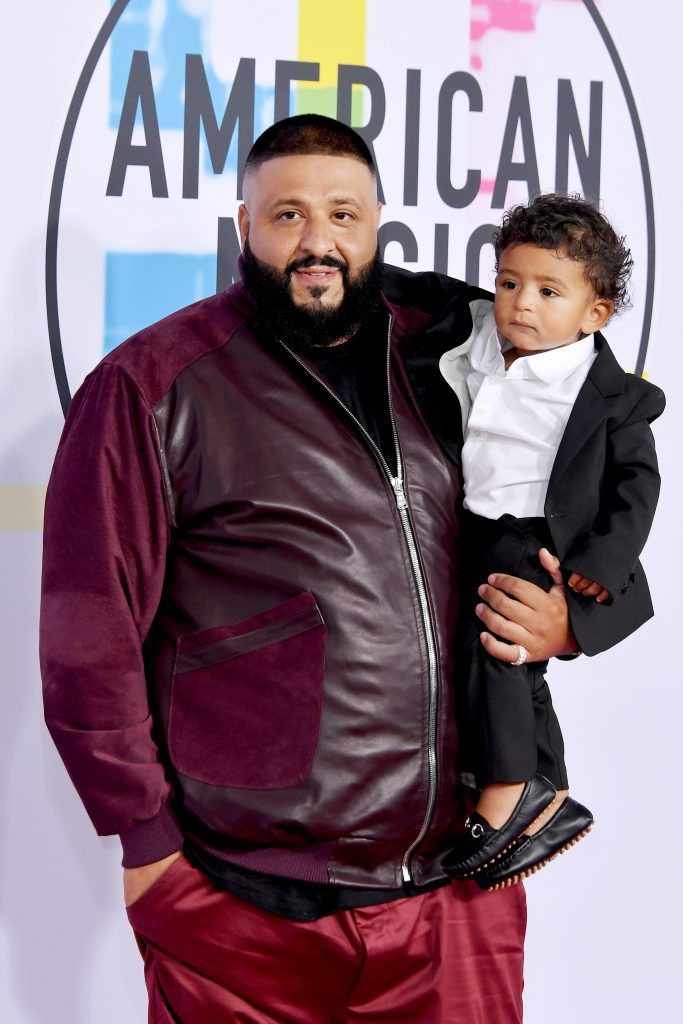 DJ Khaled (L) and Asahd Tuck Khaled attend the 2017 American Music Awards at Microsoft Theater on November 19, 2017 in Los Angeles, California.  (Photo by Neilson Barnard/Getty Images)
