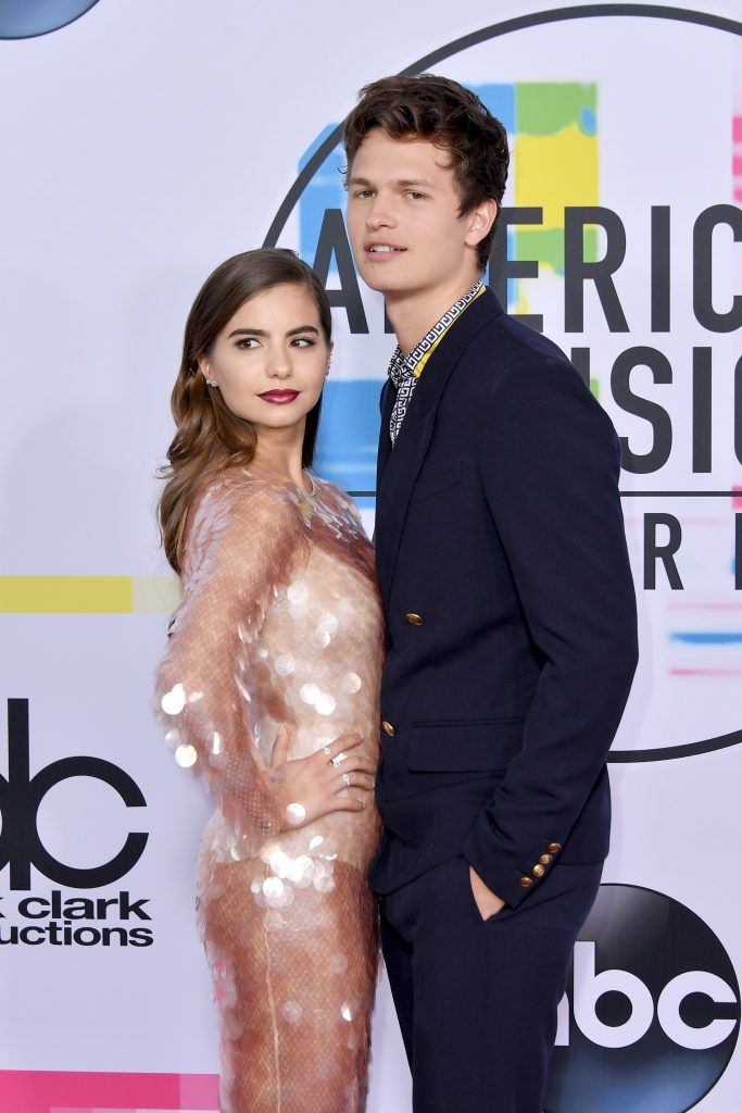 Violetta Komyshan (L) and Ansel Elgort attend the 2017 American Music Awards at Microsoft Theater on November 19, 2017 in Los Angeles, California.  (Photo by Neilson Barnard/Getty Images)