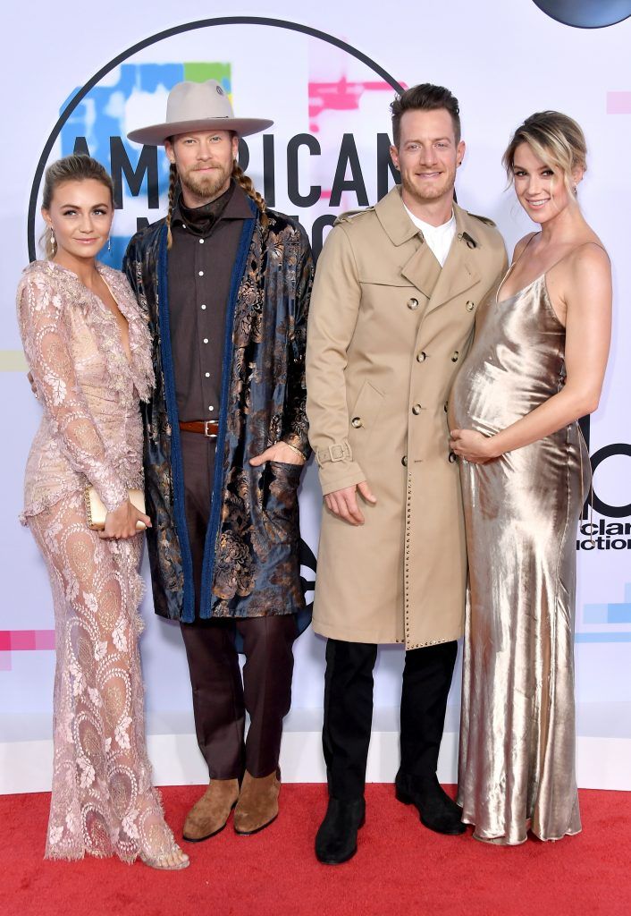 (L-R) Hayley Stommel, Tyler Hubbard, Brian Kelley and Brittney Marie Cole attend the 2017 American Music Awards at Microsoft Theater on November 19, 2017 in Los Angeles, California.  (Photo by Neilson Barnard/Getty Images)