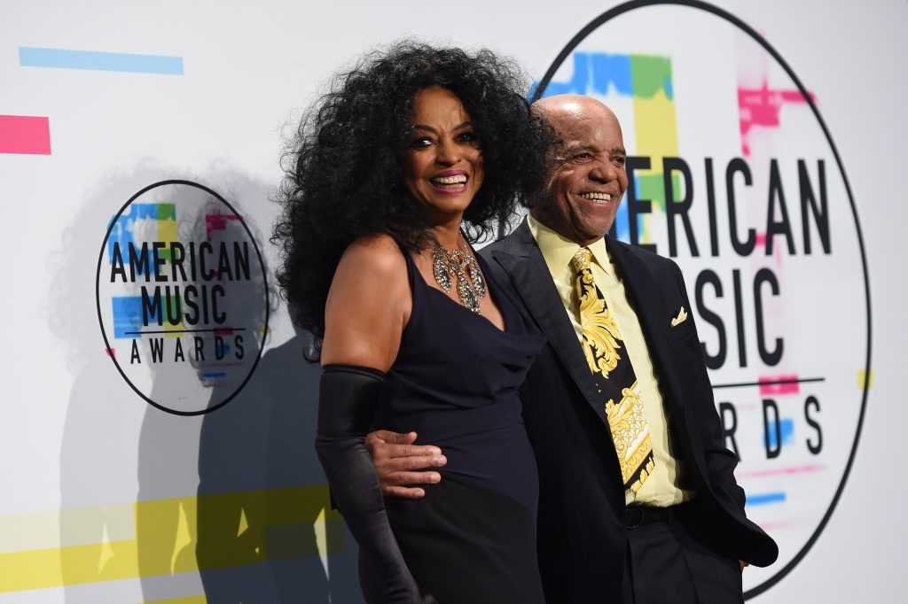 Diana Ross poses in the press room with music producer Berry Gordy at the 2017 American Music Awards on November 19, 2017, in Los Angeles, California. (Photo by VALERIE MACON/AFP/Getty Images)