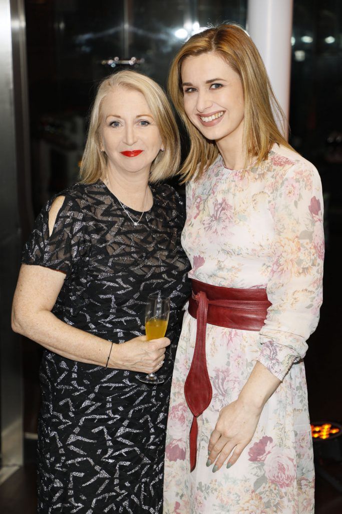 Bairbre Power and Roxanne Parker at the Marks and Spencer Christmas Press Event held in the M&S Grafton Street, Rooftop Cafe #MANDSChristmas17. Photo: Kieran Harnett