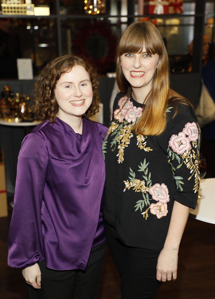 Meadhbh McGrath and Leslie Ann Horgan at the Marks and Spencer Christmas Press Event held in the M&S Grafton Street, Rooftop Cafe #MANDSChristmas17. Photo: Kieran Harnett