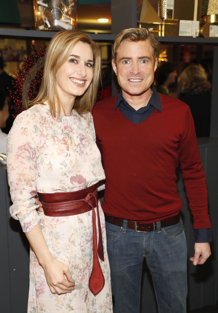 Roxanne Parker and PJ Gibbons at the Marks and Spencer Christmas Press Event held in the M&S Grafton Street, Rooftop Cafe #MANDSChristmas17. Photo: Kieran Harnett